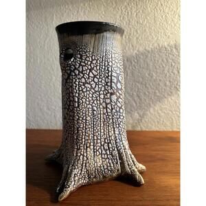Barbara Glynn Prodaniuk Vessel Art Pottery Vase Tree Trunk Textured Rough Finish